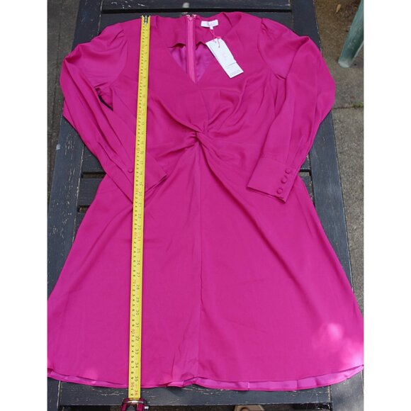 New w/Tags - Parker Knot-Front, Long Sleeve Dress - 70s Secretary Style, Pink, L - Picture 7 of 14